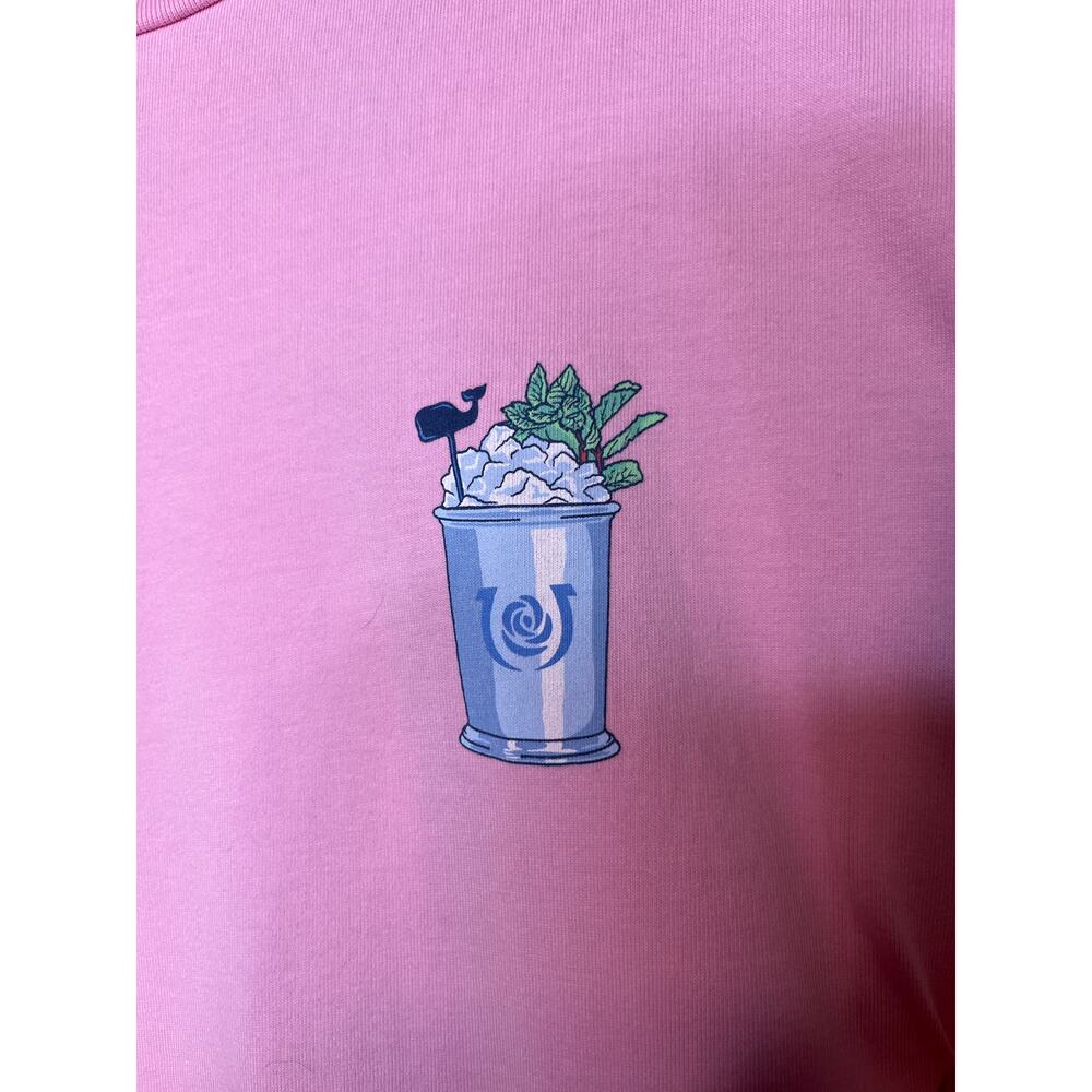 Vineyard Vines Kentucky Derby Baby Pink Thousand Dollar Mint Julep Shirt XL - Picture 5 of 5